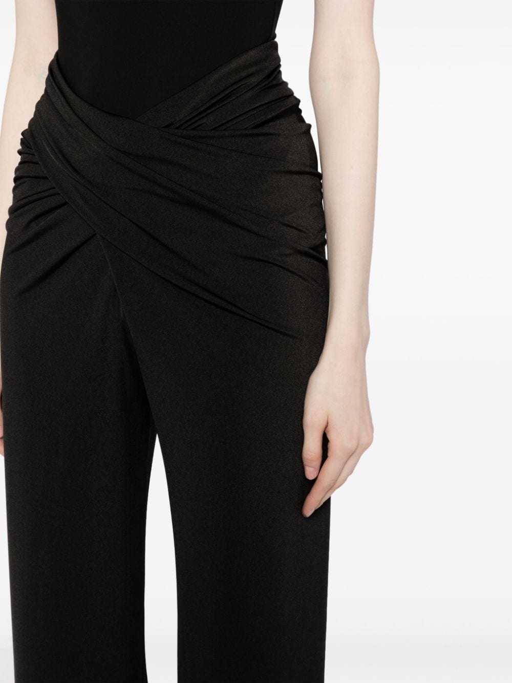 Boxte wrap-waist satin-jersey trousers - 5