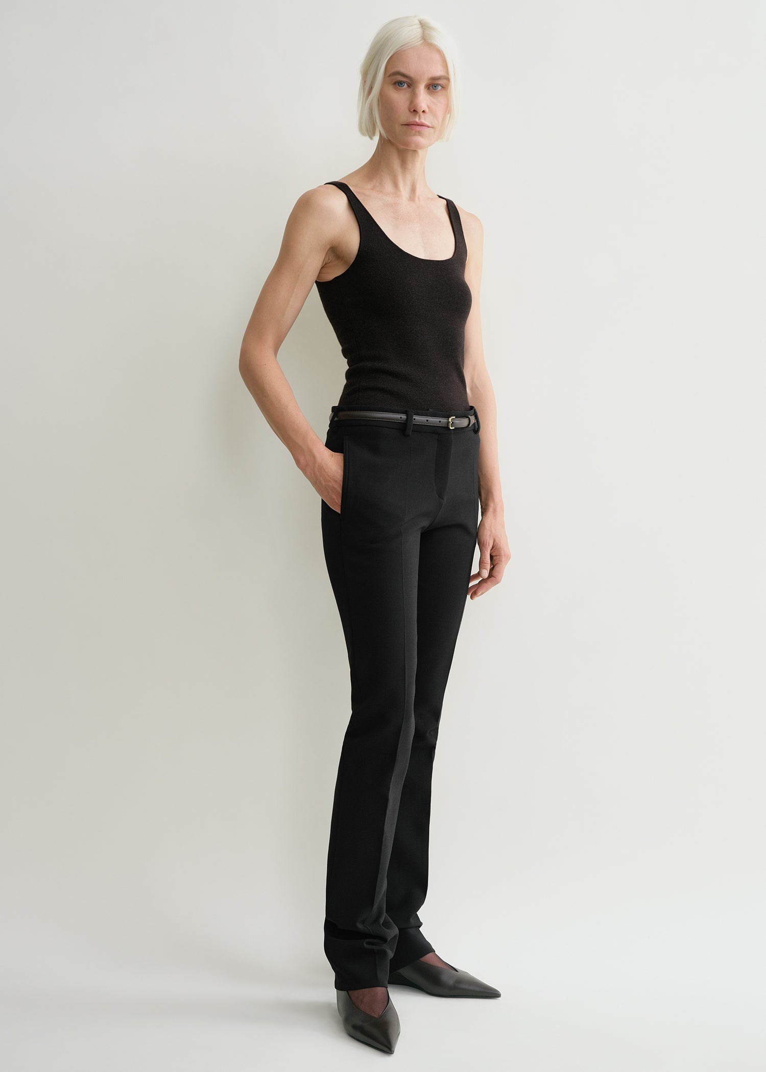 Compact knit tank bark melange - 3