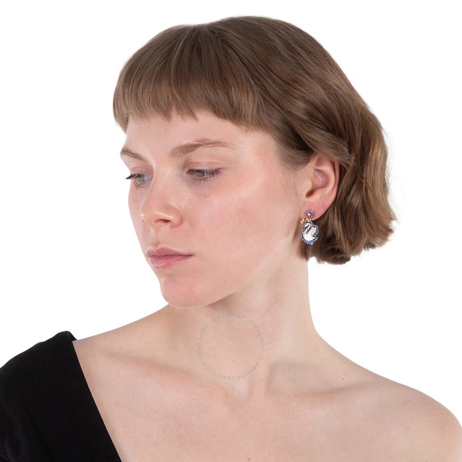 Other Designers Swarovski Swarovski Swan Drop Blue Earrings