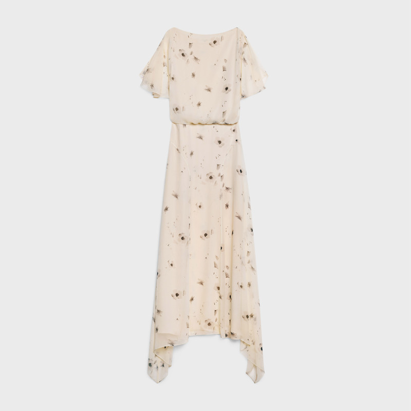 CELINE DRESS WITH CAPE SLEEVES IN SILK GEORGETTE outlook