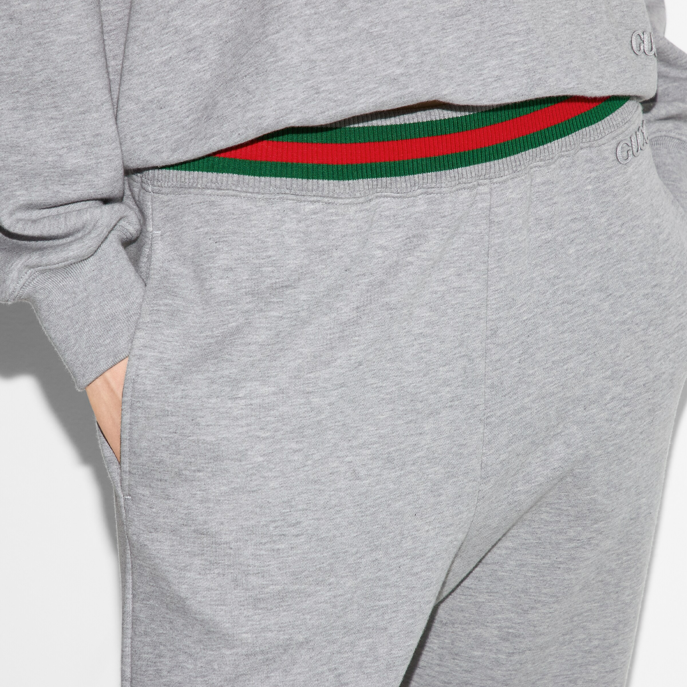 Cotton jersey jogging pant with Web - 5