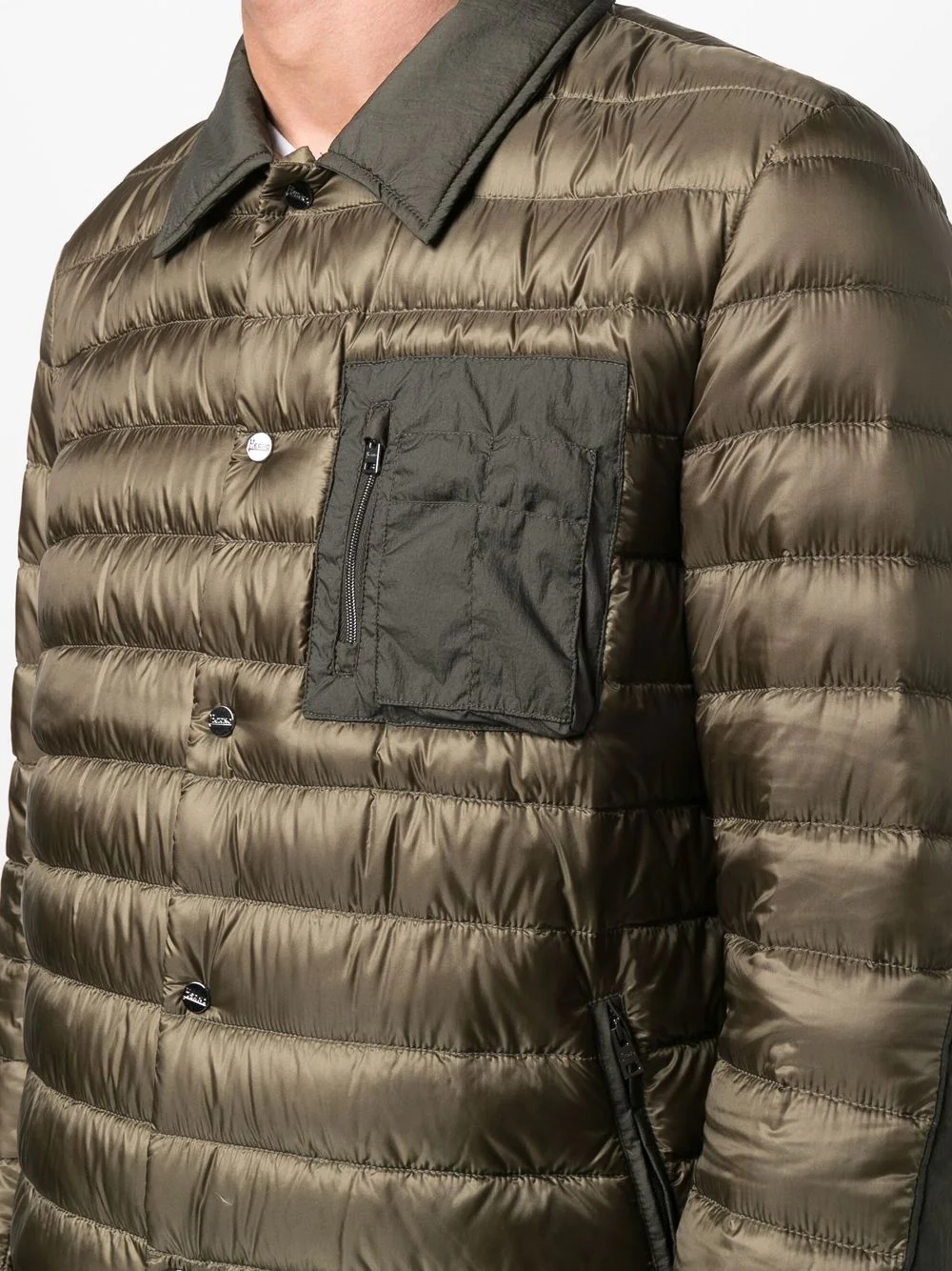 padded button-down jacket - 5