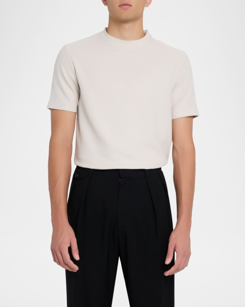 Men's Argon Stripe Textured Crewneck T-Shirt 4