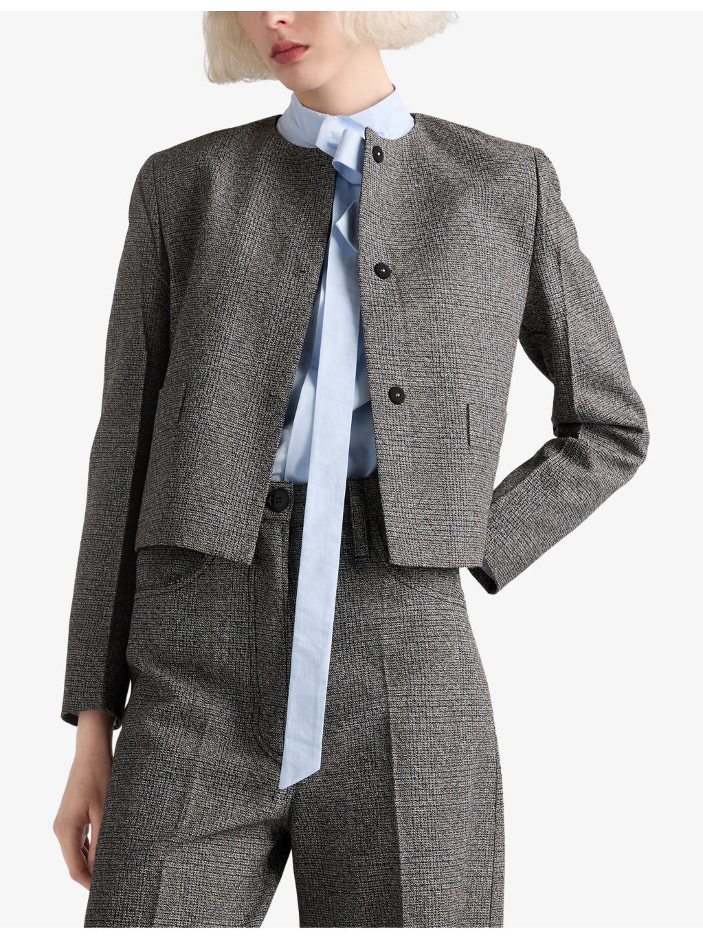 Single-Breasted Princes of Wales Wool-Blend Jacket - 3