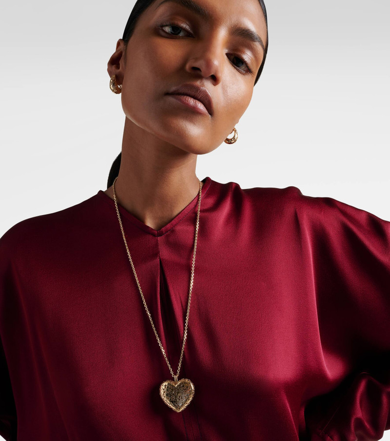 SYDNEY EVAN Puffy Icon Wallpaper Heart 14kt gold necklace with diamonds outlook