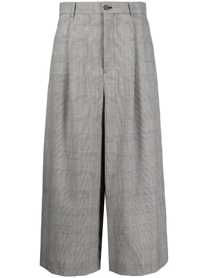 Glencheck cropped trousers - 1