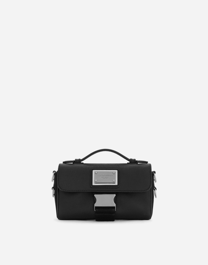 Grainy calfskin and nylon crossbody bag 1