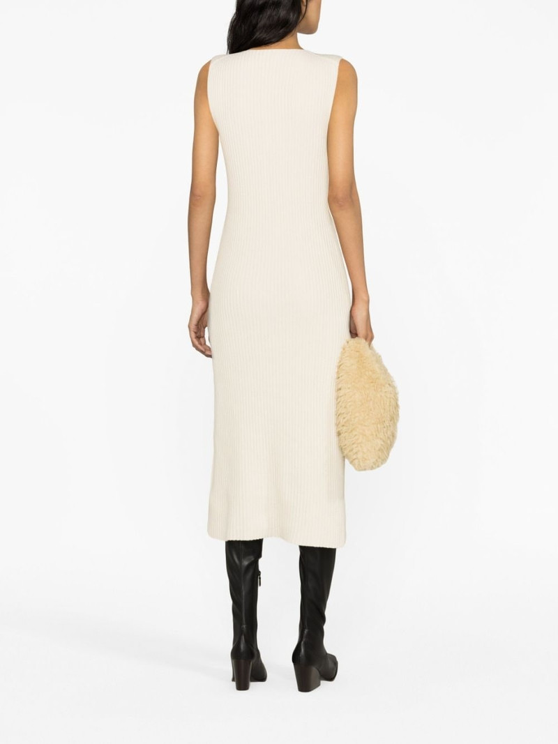 V-neck ribbed-knit midi dress 4