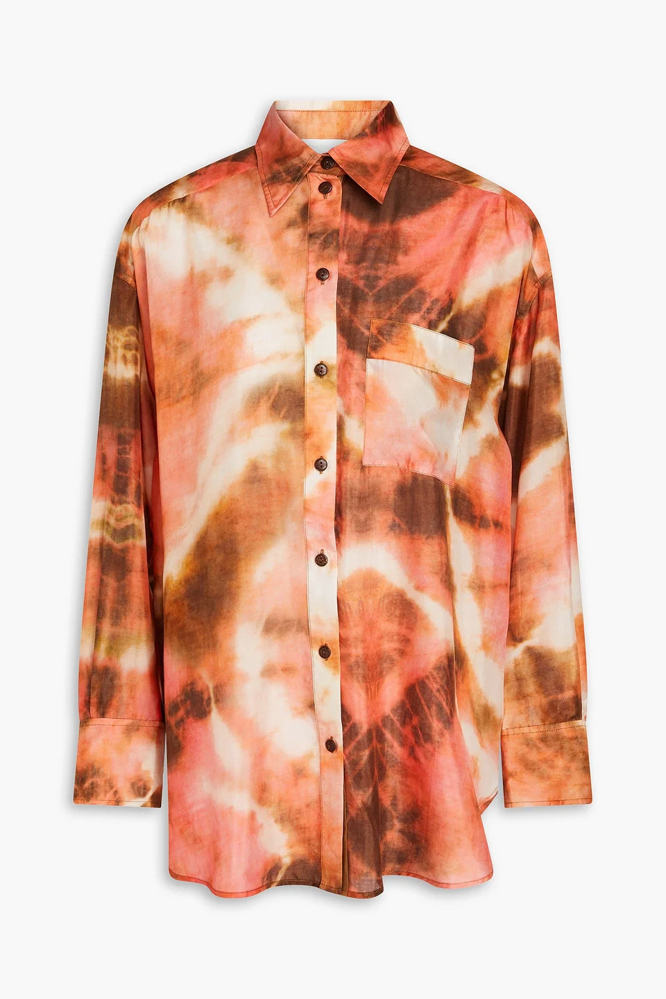 Oversized tie-dyed silk-satin shirt - 1