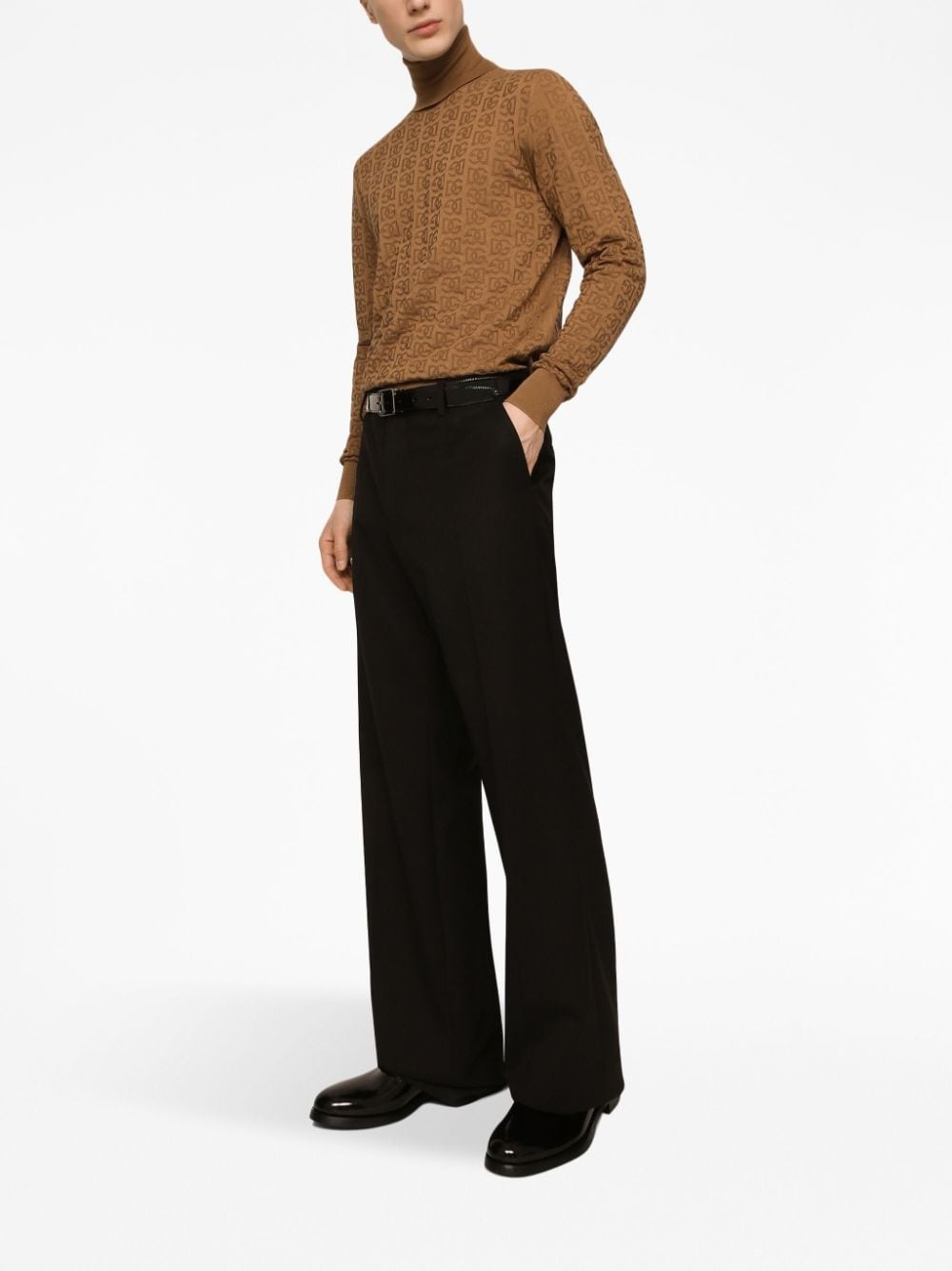 logo-embroidery knitted top - 2
