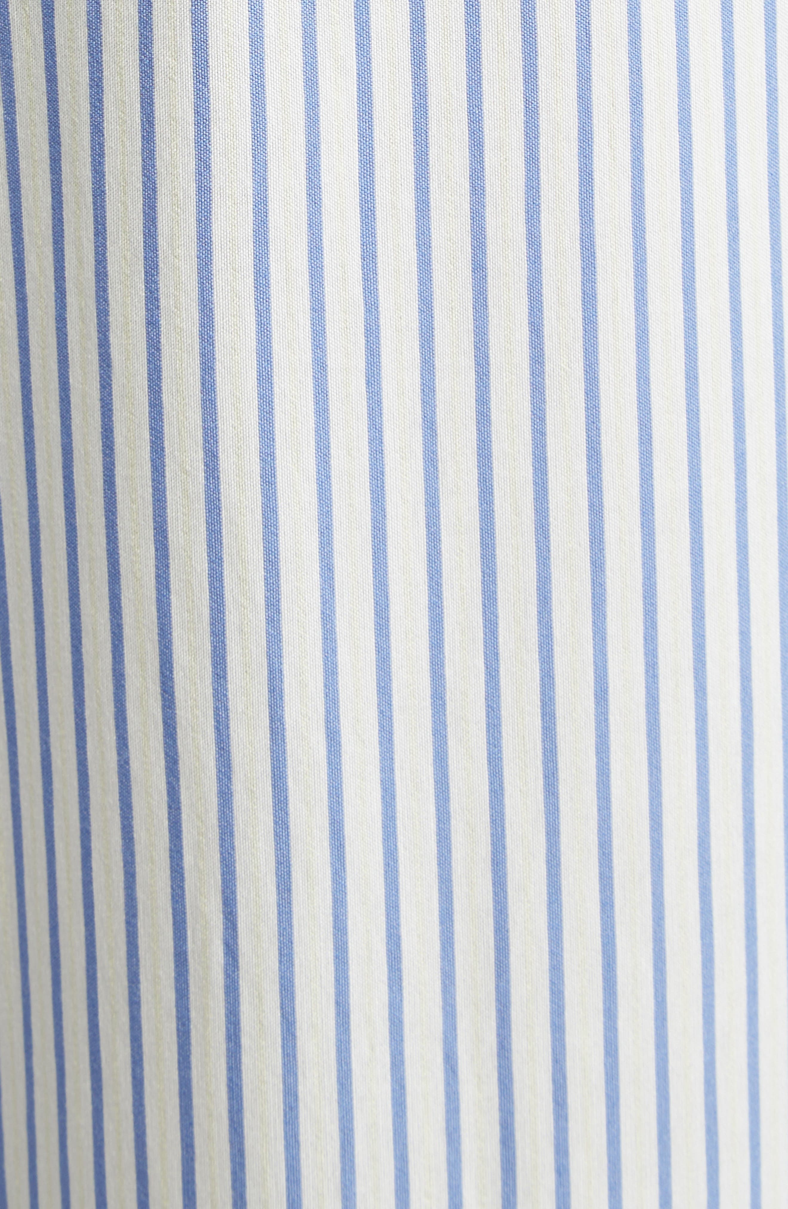 Victoria Beckham Pleat Detail Stripe Pajama Trousers in White /Regatta /Ice Lemon at Nordstrom - 7