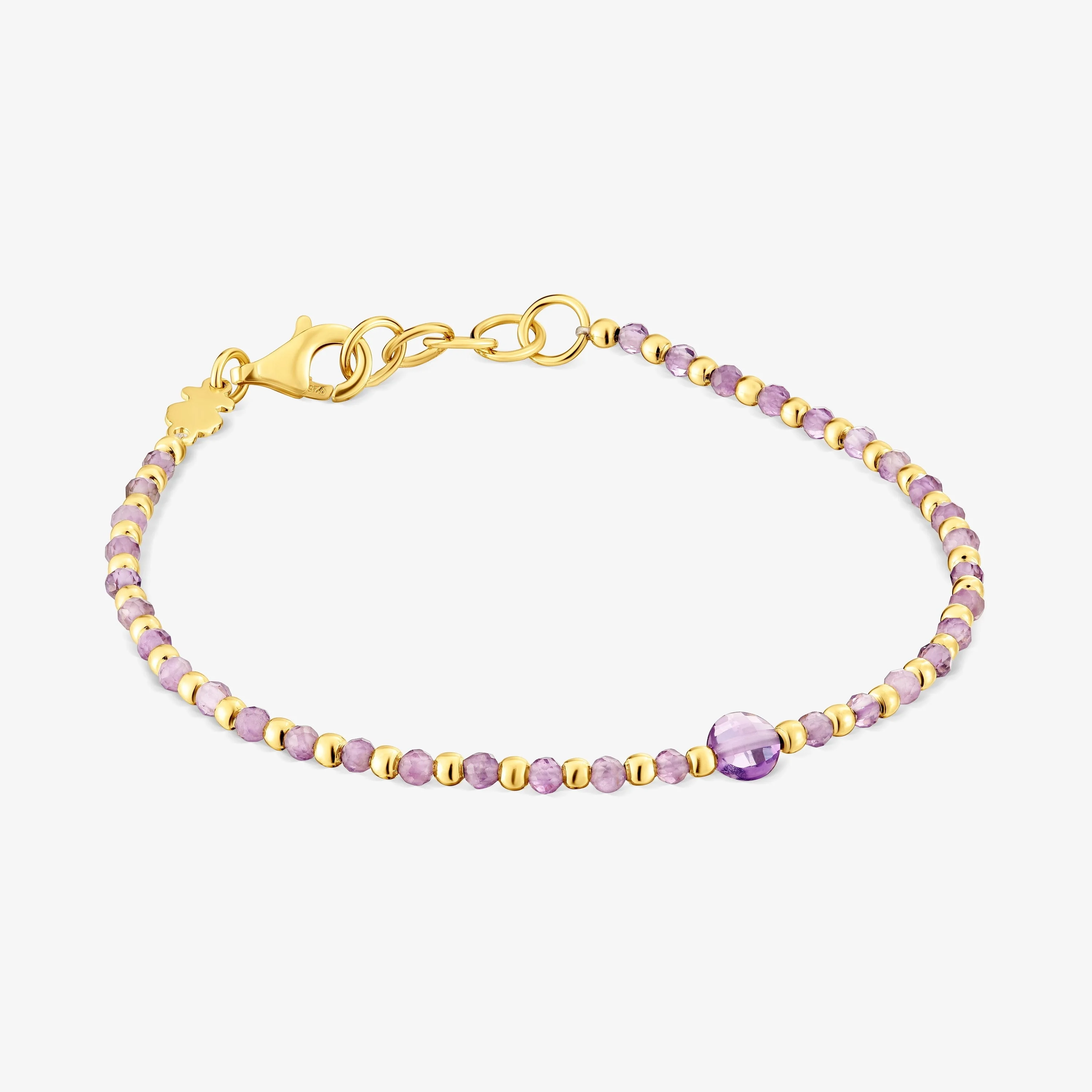 Ball Bracelet with 18K gold vermeil and amethyst Basic Colors - 1