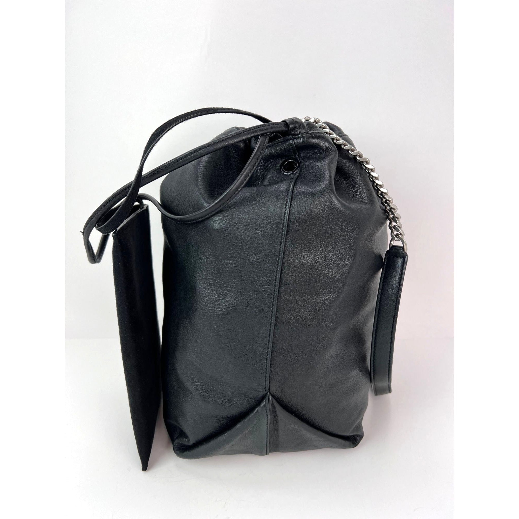 Saint Laurent Lambskin Teddy Drawstring Sac Bucket Bag - 13