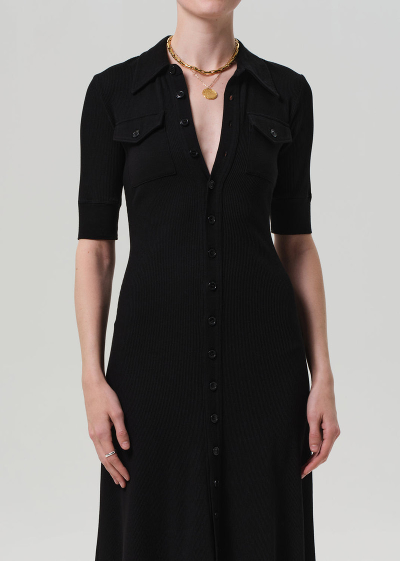 Amina Polo Dress In Black 6