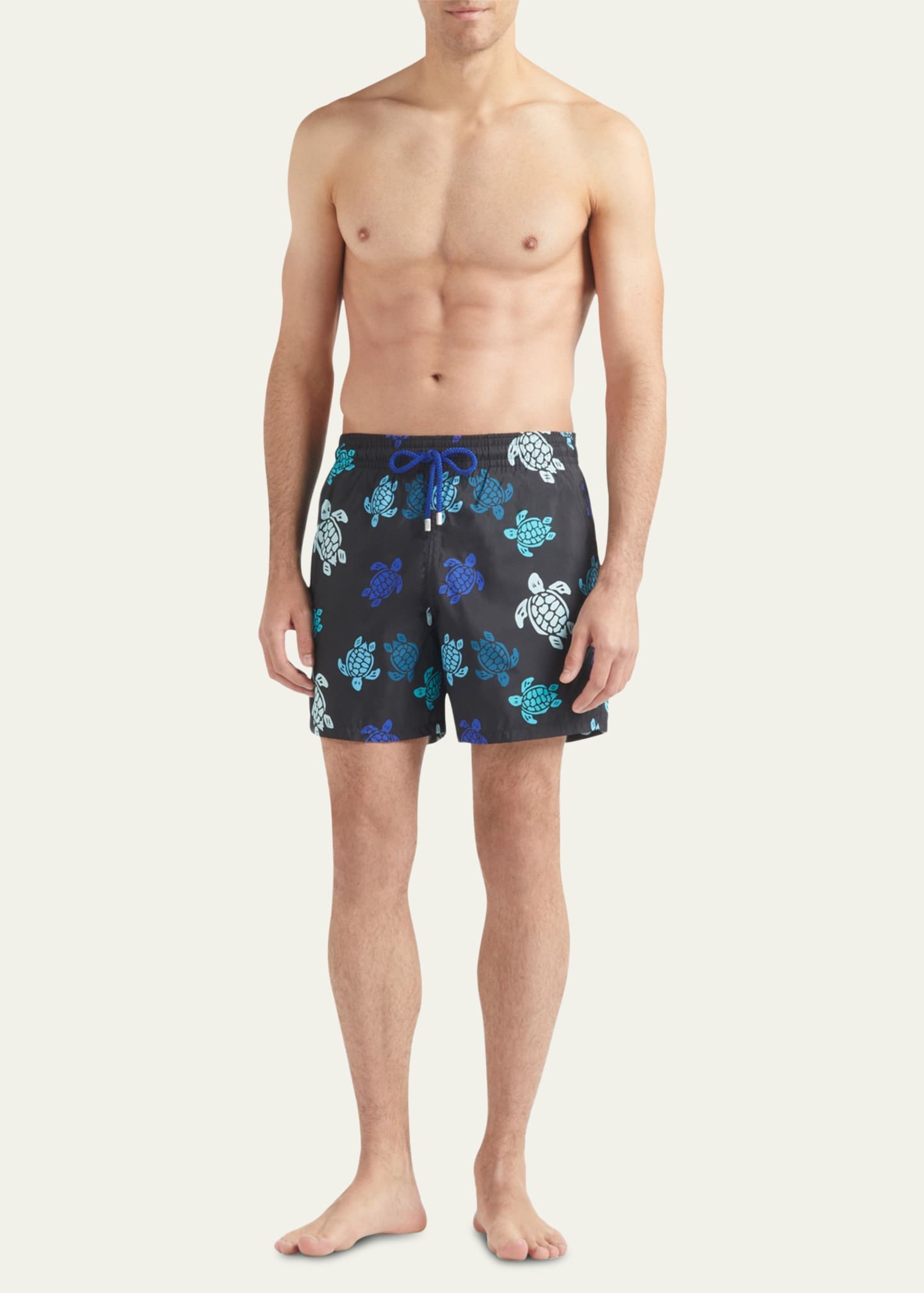 Men's Multicolor Turtle-Print Swim Shorts - 2