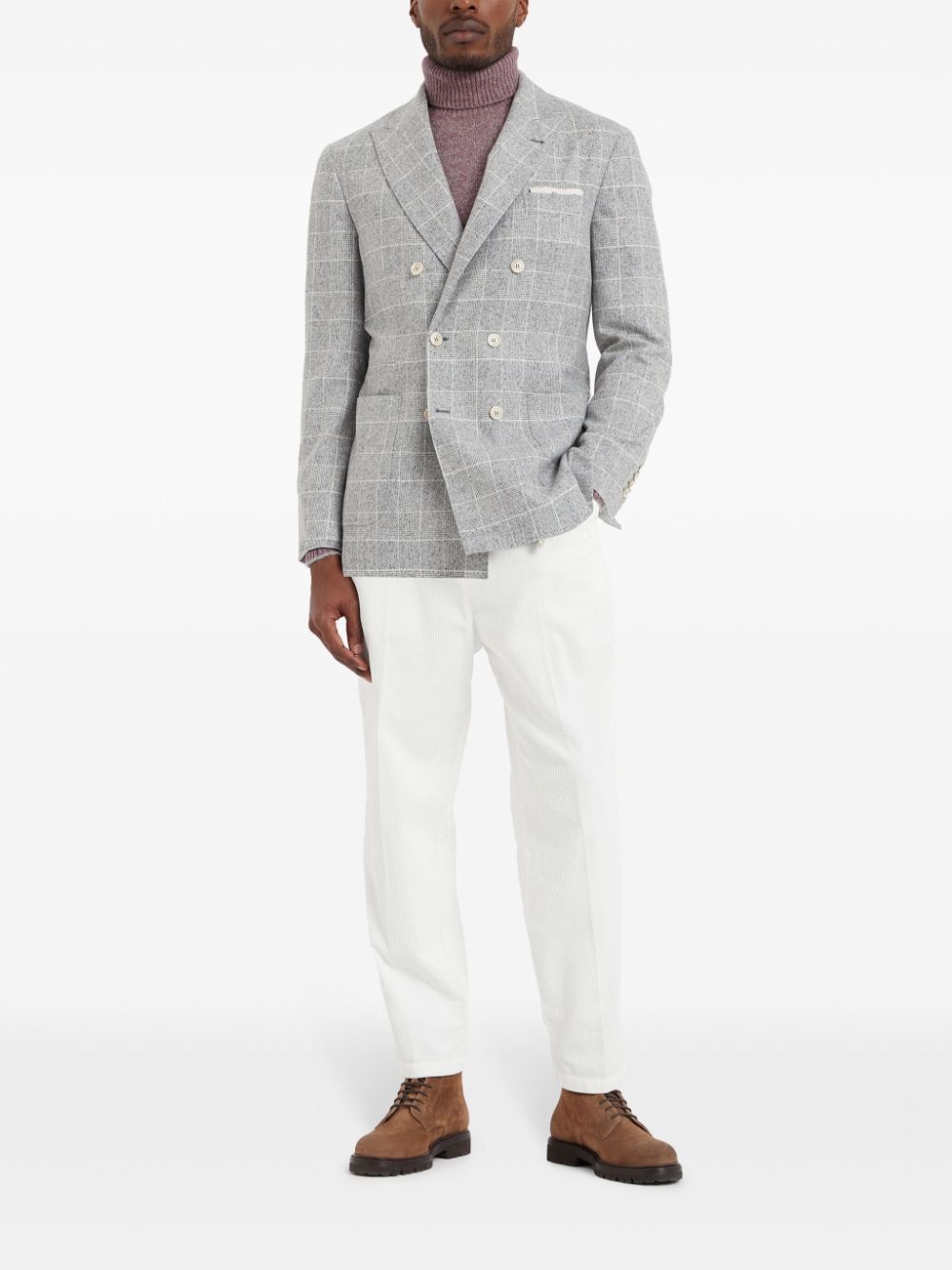 single-breasted checked blazer - 2
