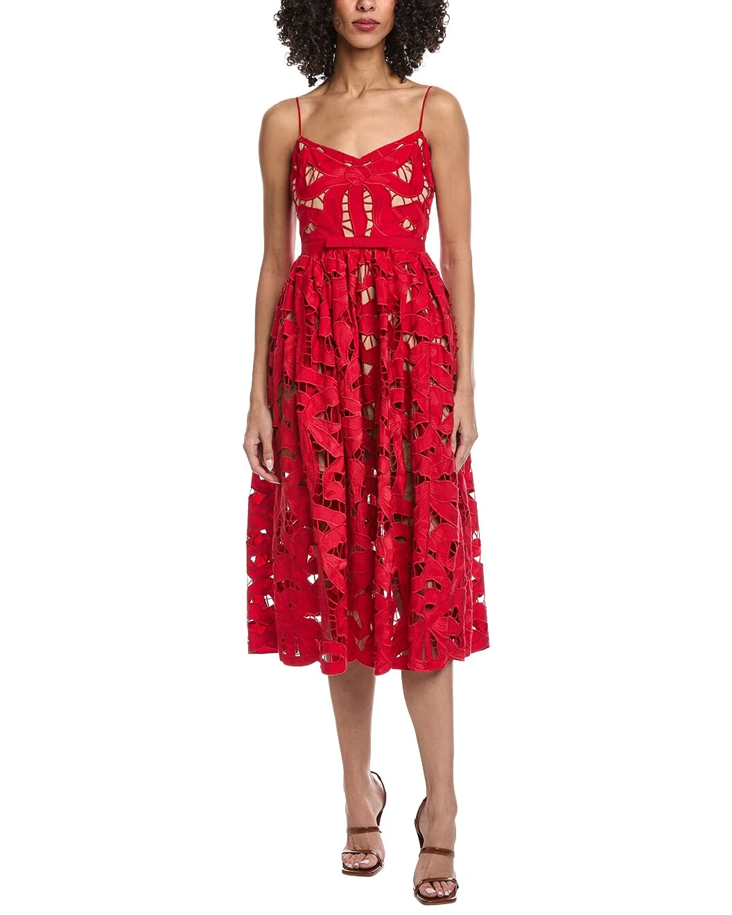 Self-Portrait Embroidered Midi Dress - 1