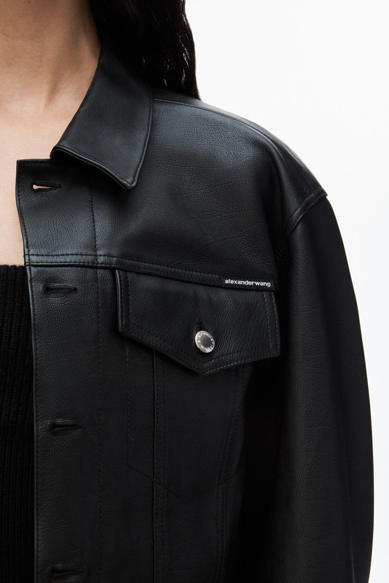 leather jacket with belted waist 4