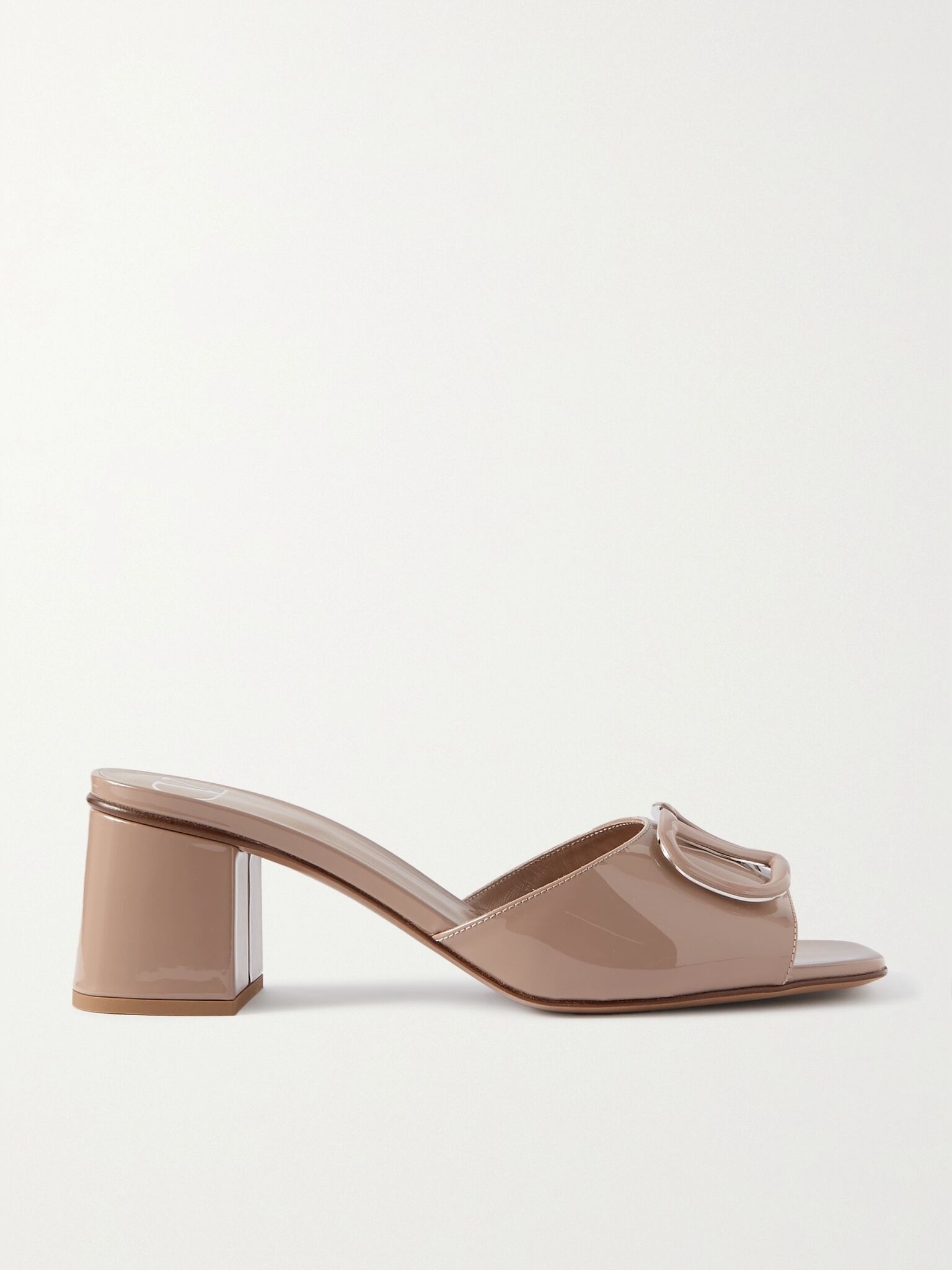 VLOGO 60 embellished patent-leather mules Beige - 1