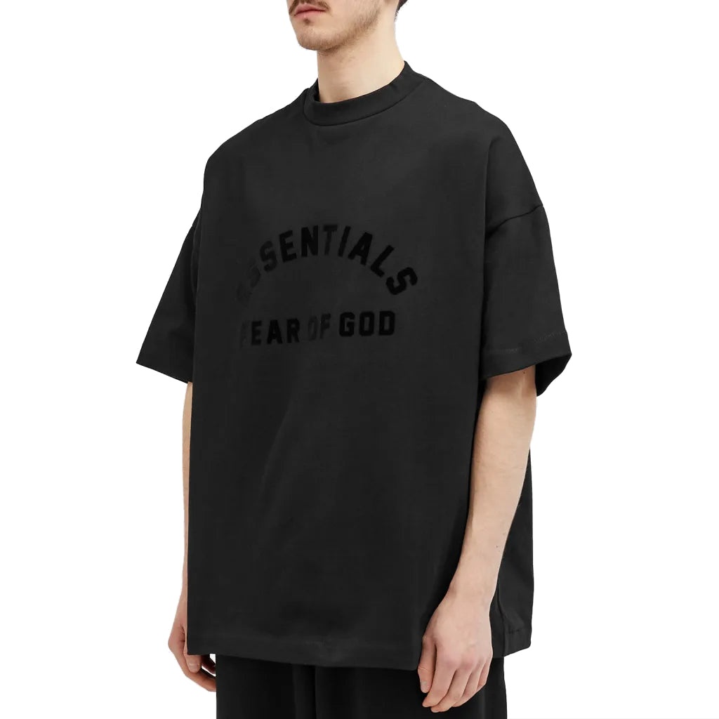 Fear of God Essentials SS24 Spring Printed Logo T-shirt 'Jet Black' 125SP242004F - 3