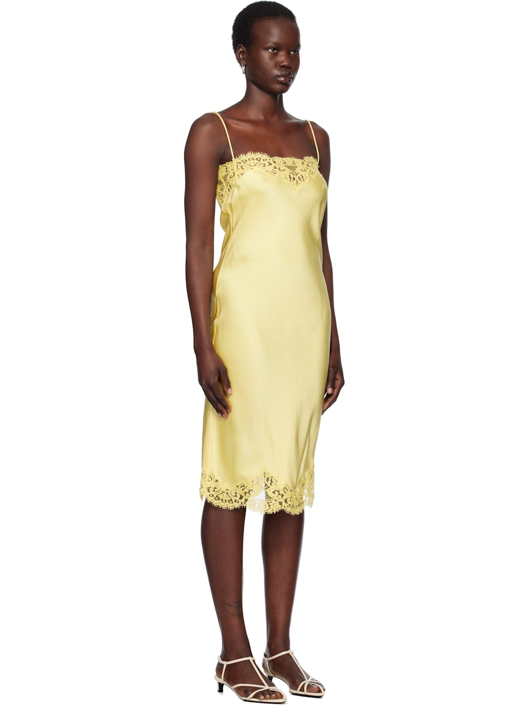 Yellow Iconic Lace Midi Dress - 2