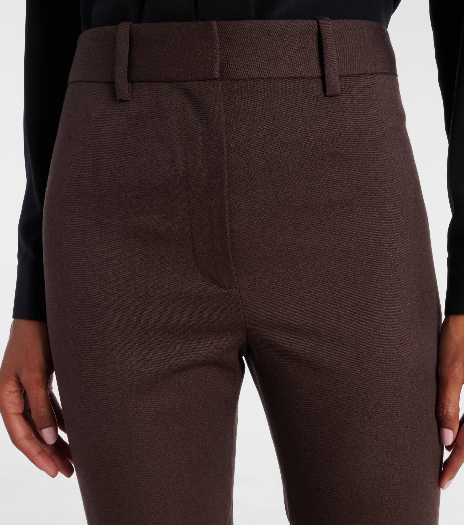 Corette high-rise virgin wool flared pants - 4