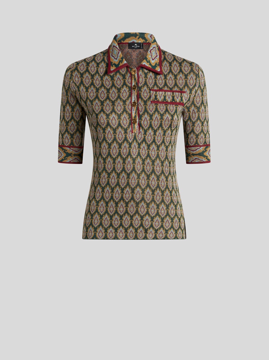 KNIT JACQUARD POLO SHIRT - 1