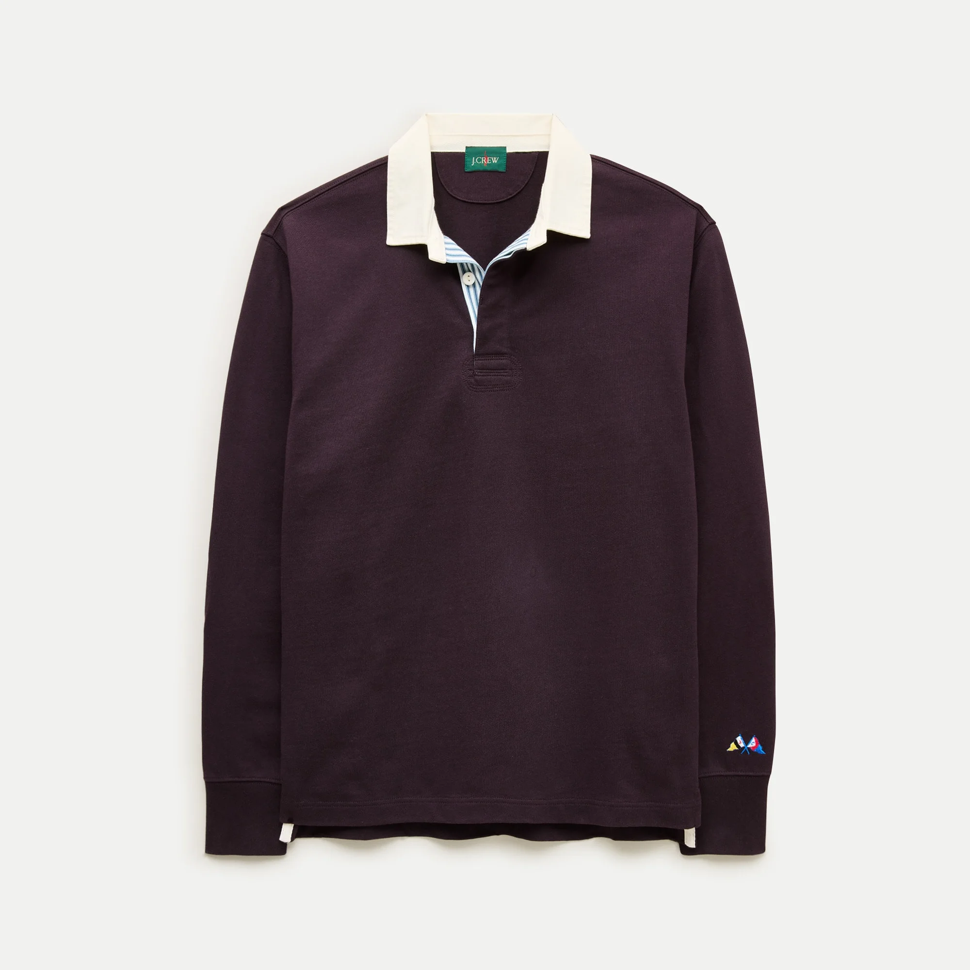 Rugby shirt with striped placket - 1