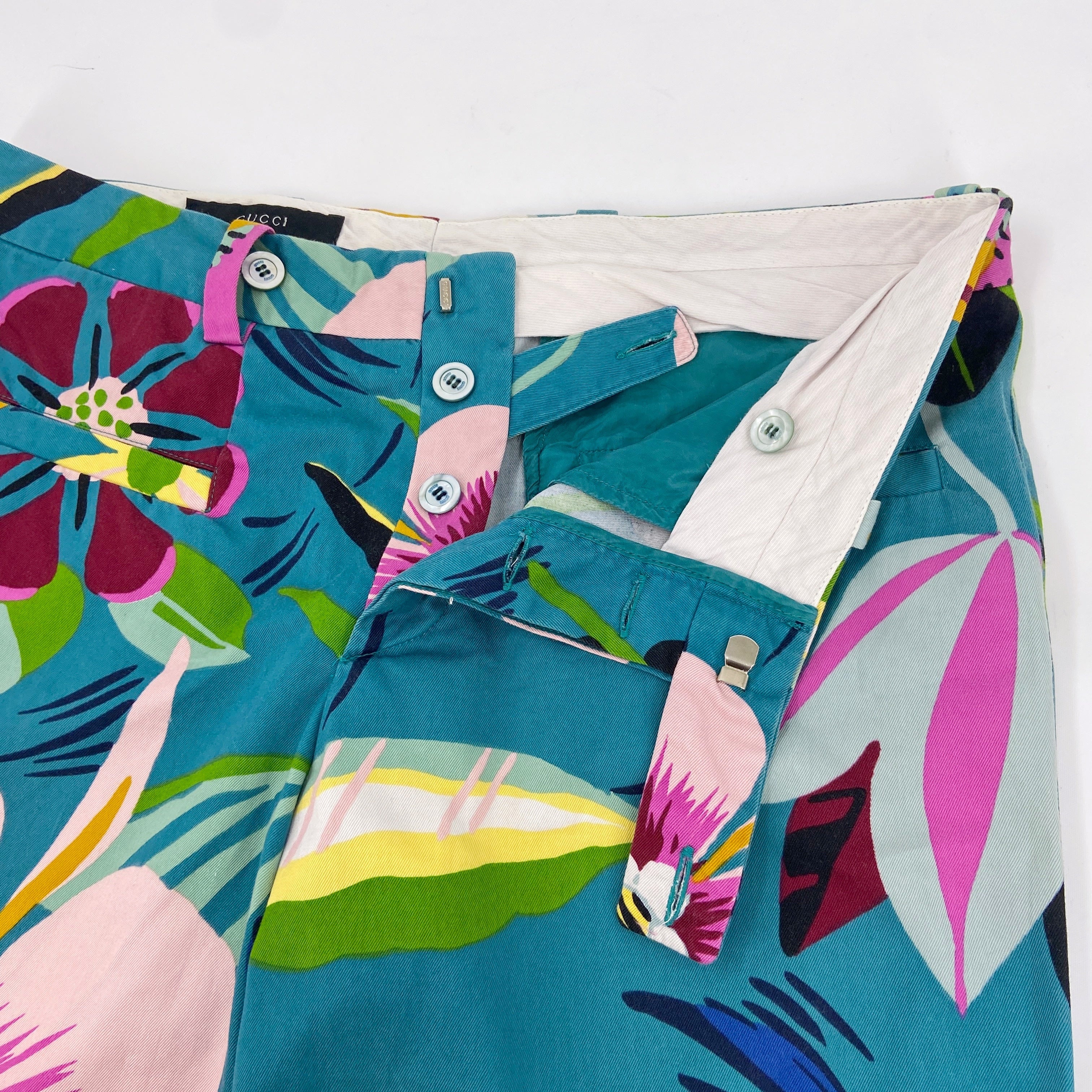 Gucci Spring 1999 Tom Ford Iconic Runway Blue Floral Pants 42 - 15