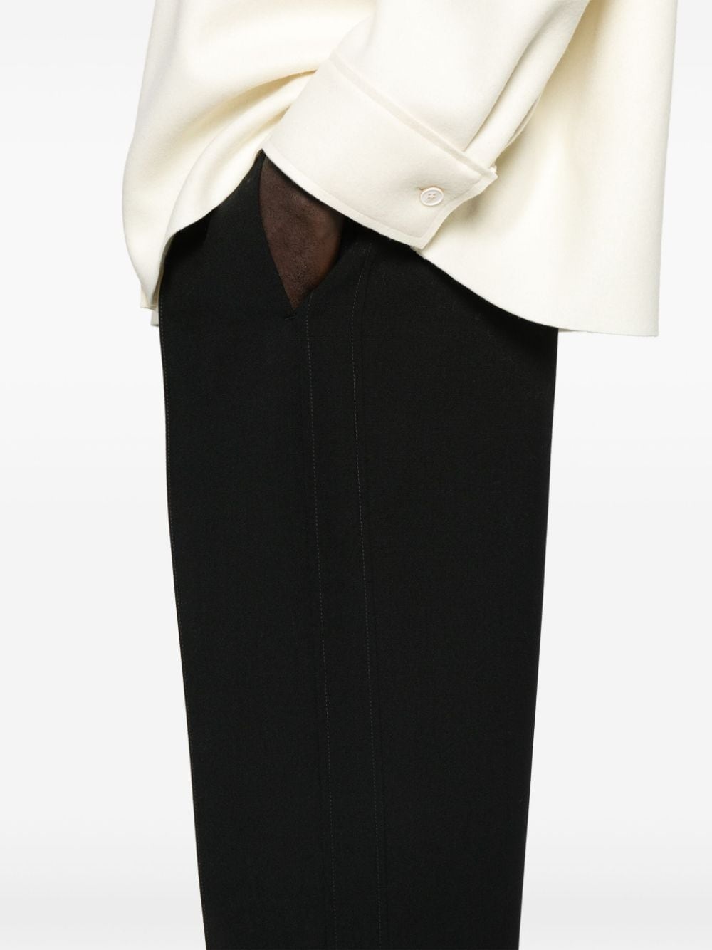 textured wool trousers - 5
