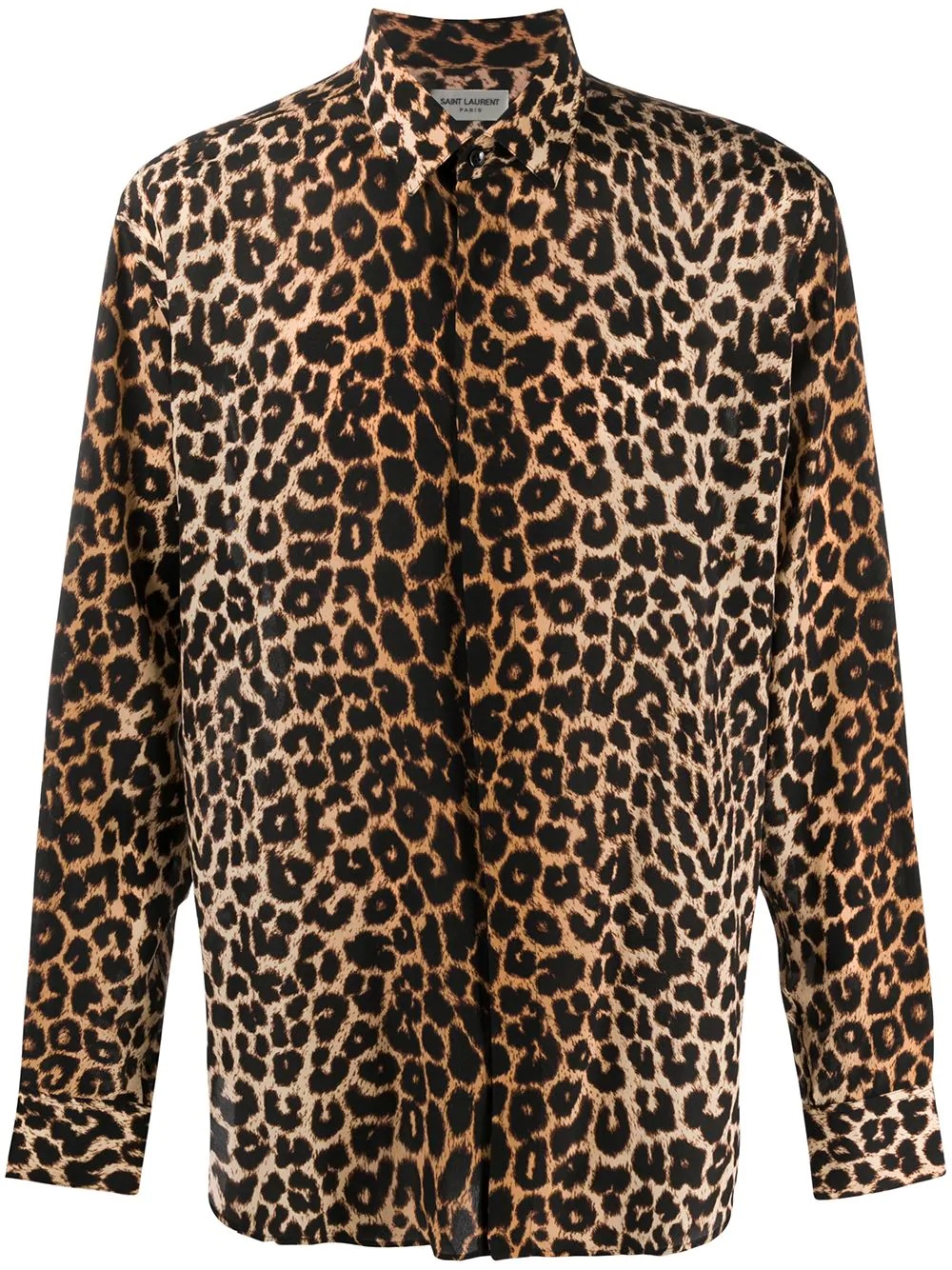 leopard print silk shirt - 1