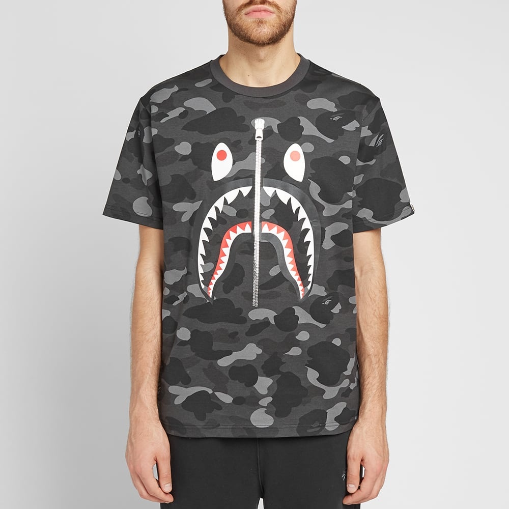 A Bathing Ape Colour Camo Shark Tee - 4