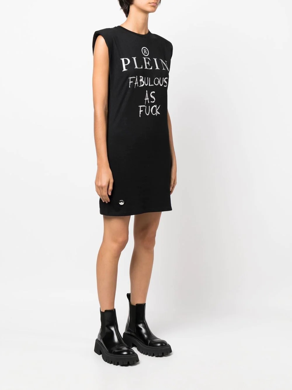 crystal-embellished logo cotton T-shirt - 3