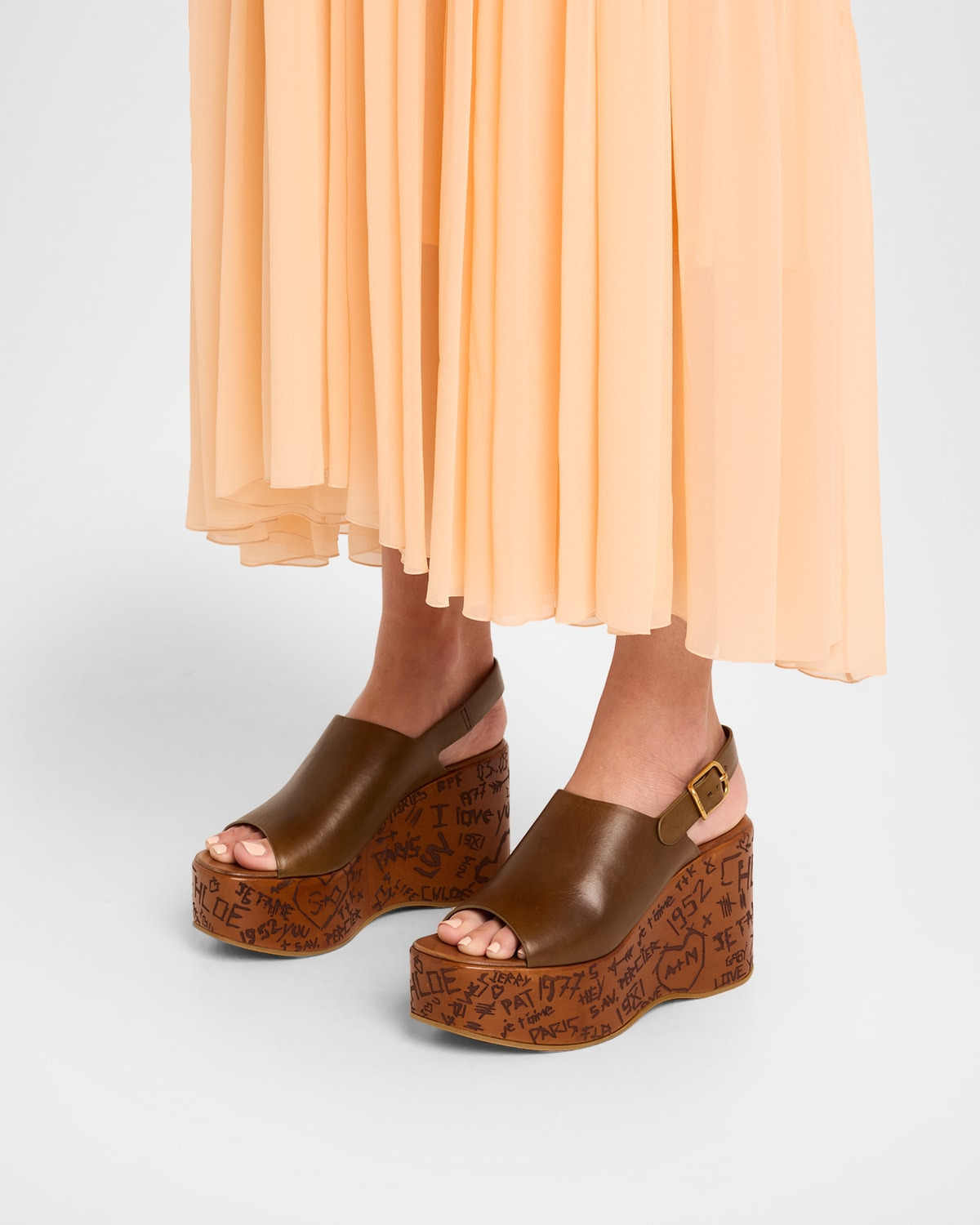Maxime Leather Slingback Platform Sandals - 2