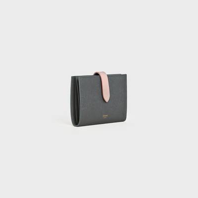 CELINE Medium strap wallet in Bicolour Grained Calfskin outlook