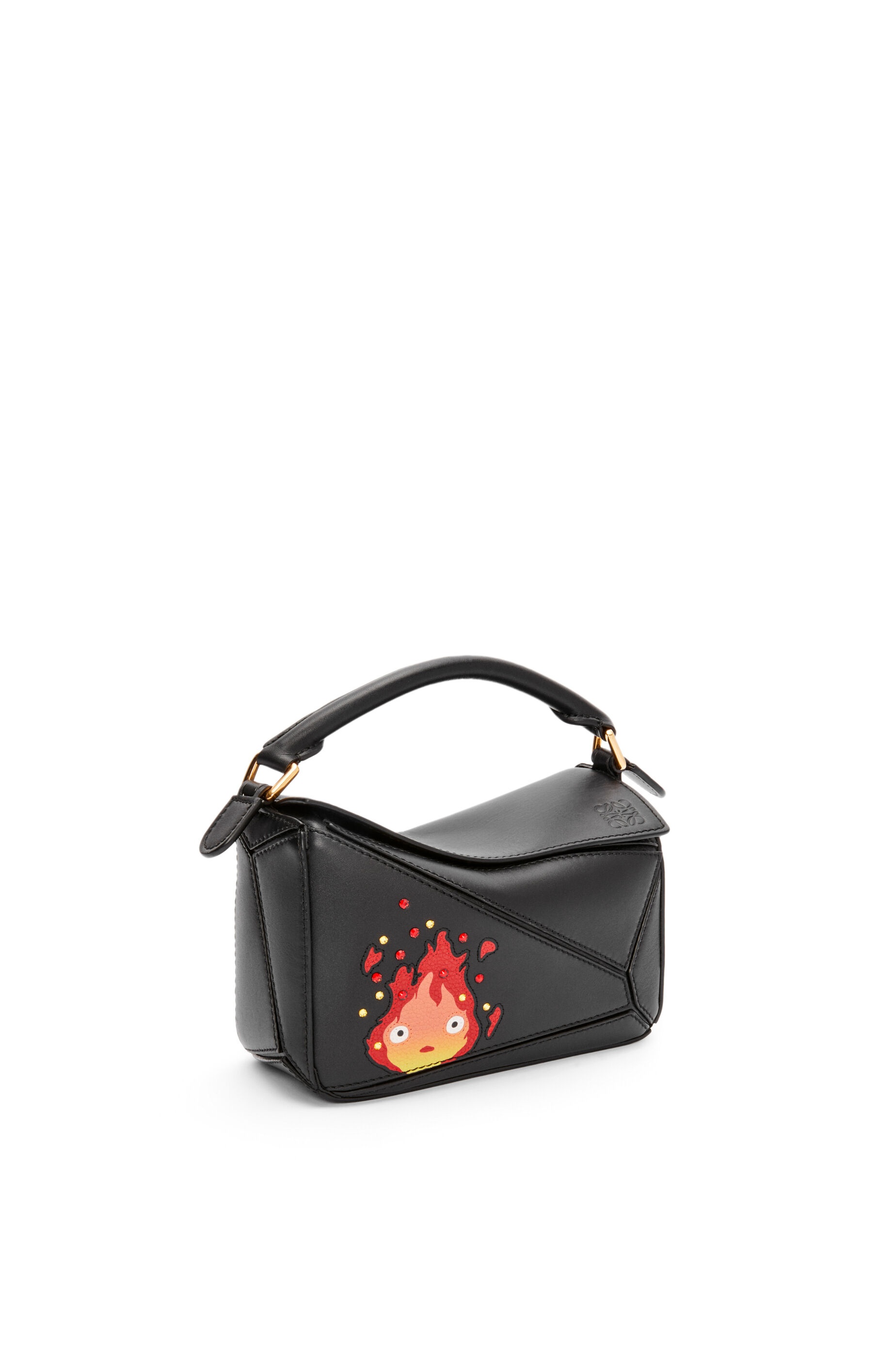 Calcifer mini Puzzle bag in satin calfskin and crystal - 3