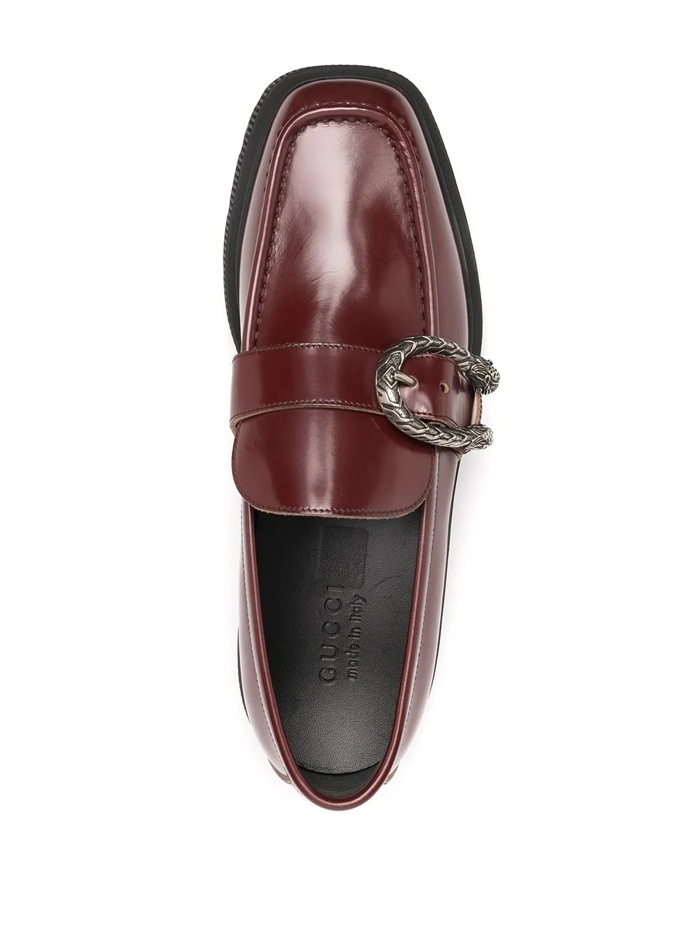 polished buckle-fastening loafers - 4