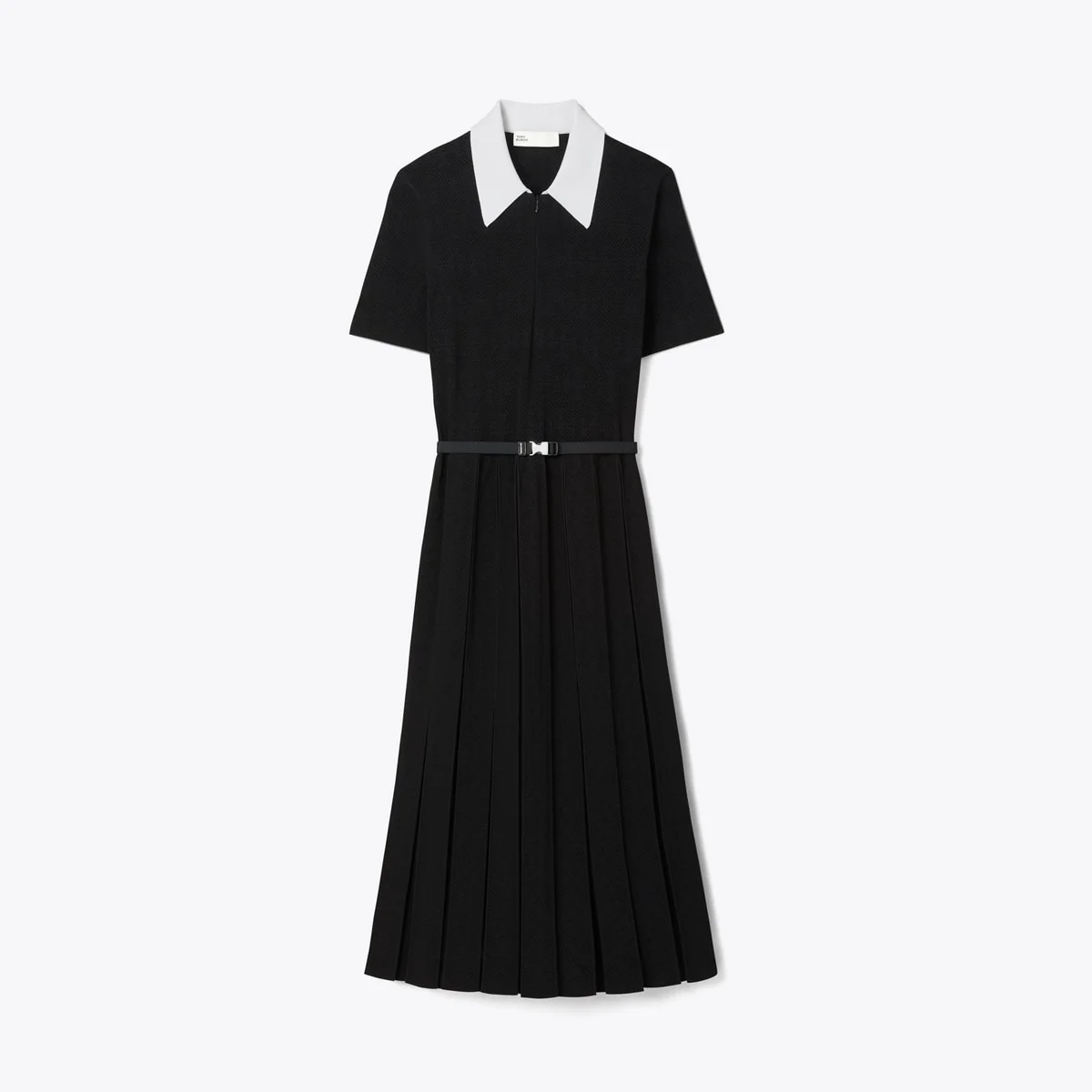 T Monogram Pointelle Pleated Dress - 1