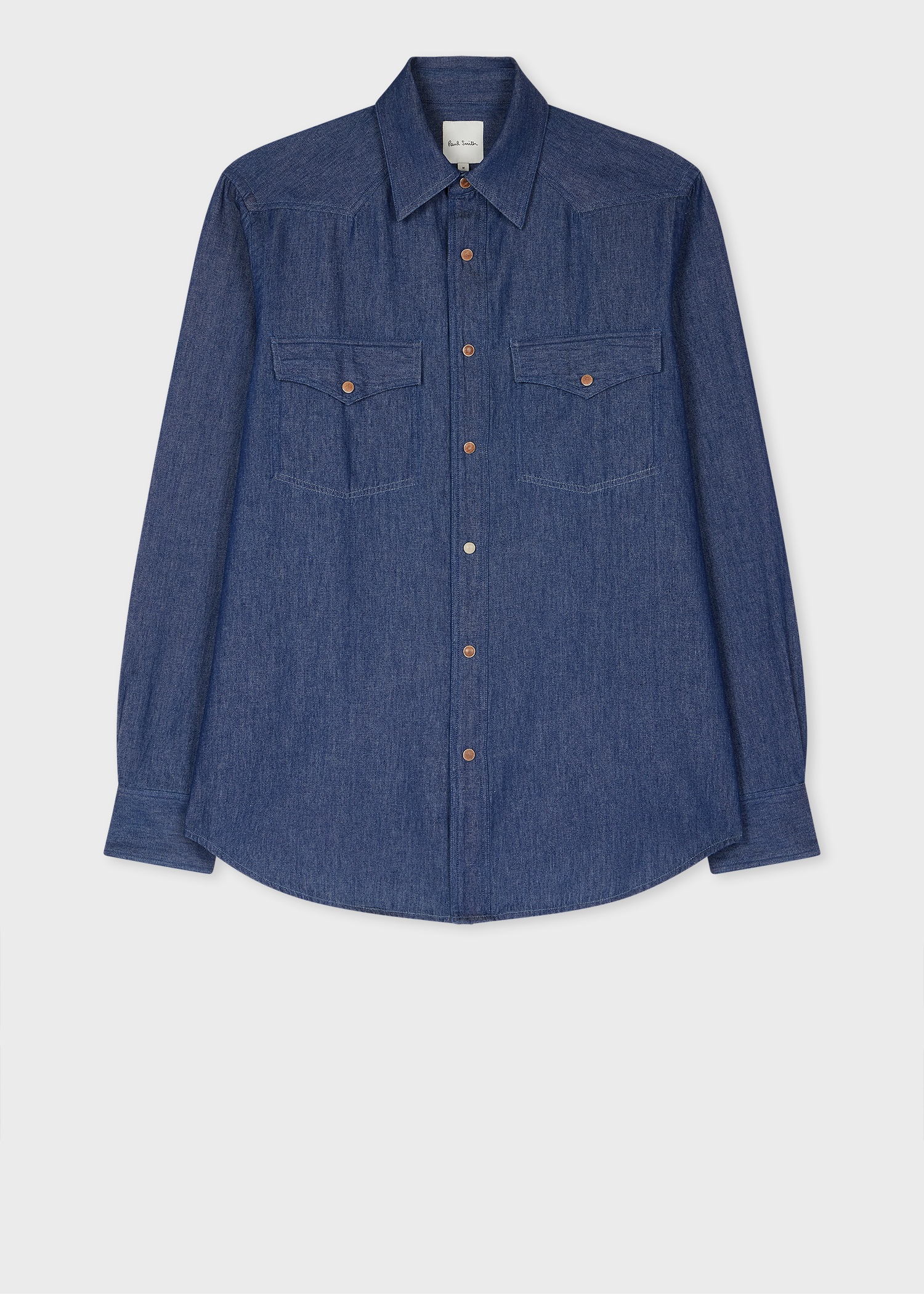 Rinse-Wash Indigo Denim Western Shirt - 1