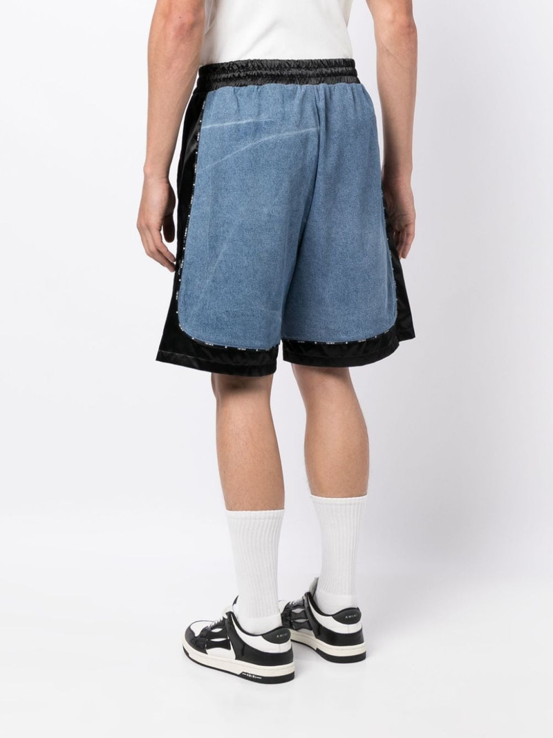 denim-panelled track shorts 4