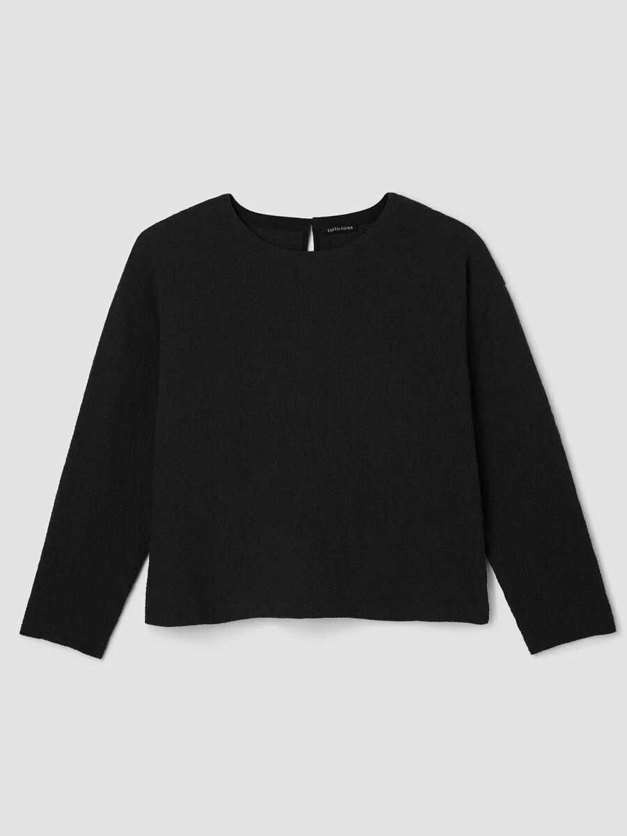 Organic Cotton Doubleweave Round Neck Box-Top - 1