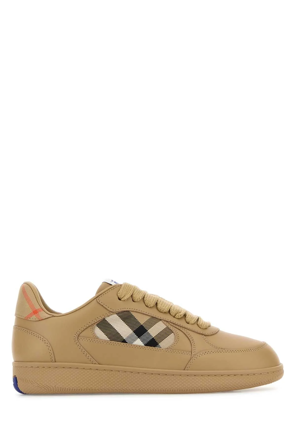 Burberry Women Beige Leather Terrace Sneakers - 1