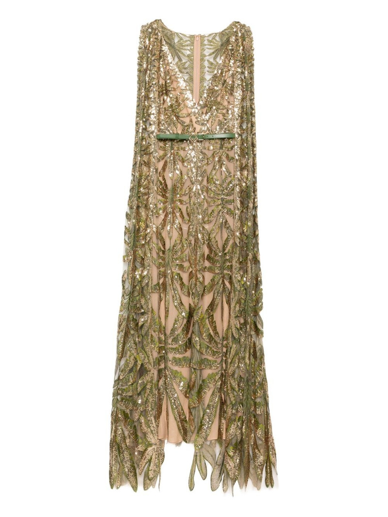 Embroidered Tulle Long Dress 1