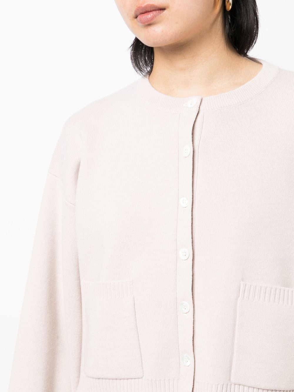 oversized ribbed knit cardigan - 5