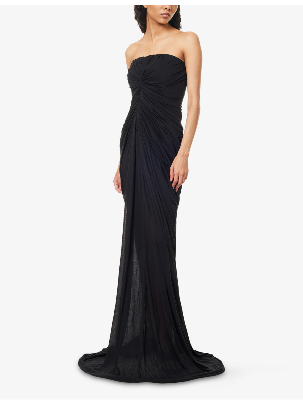 Radiance Bustier Gathered Cotton-Jersey Maxi Gown - 2