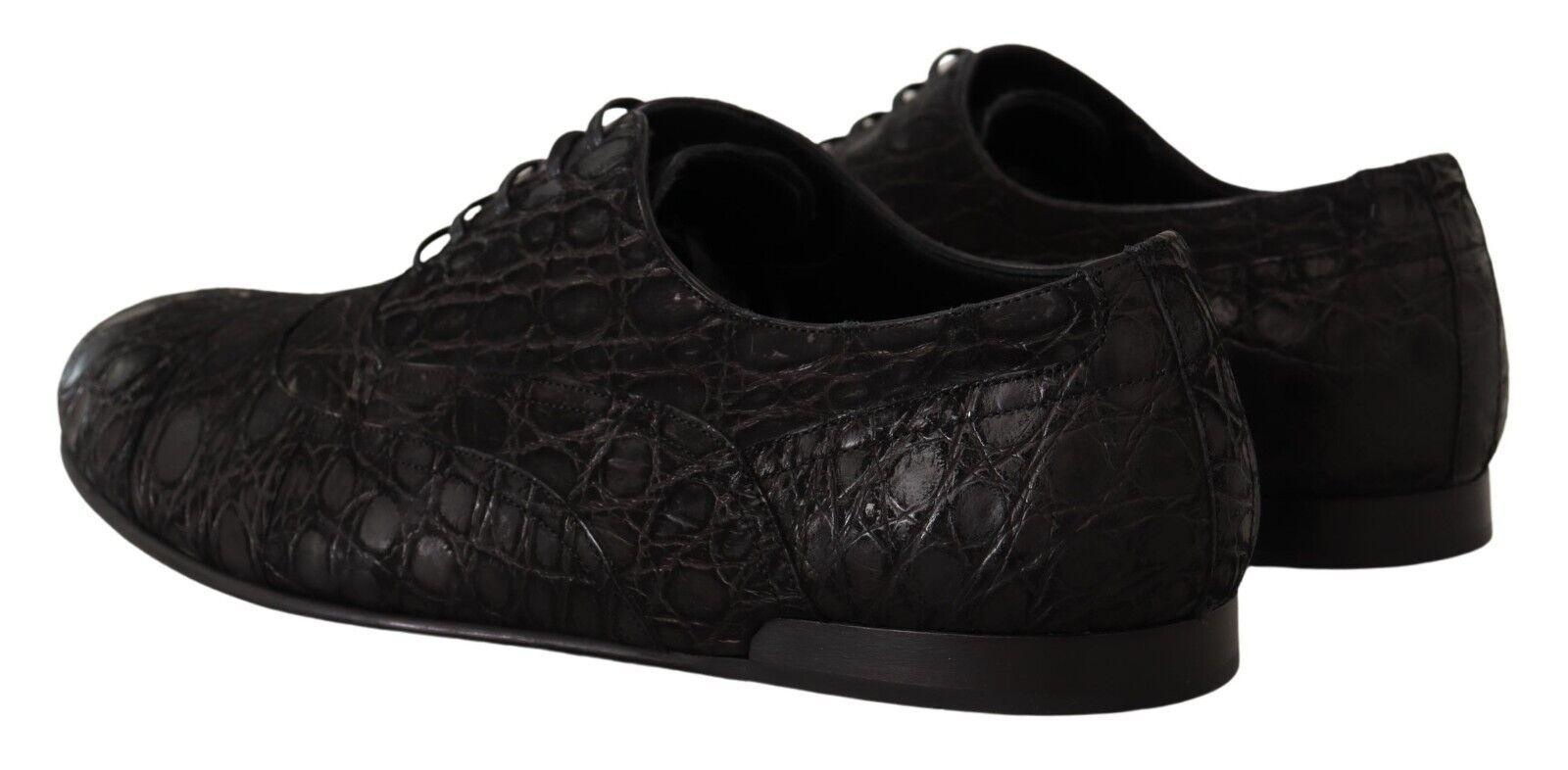 Dolce & Gabbana Black Caiman Leather Mens Oxford Shoes - 4