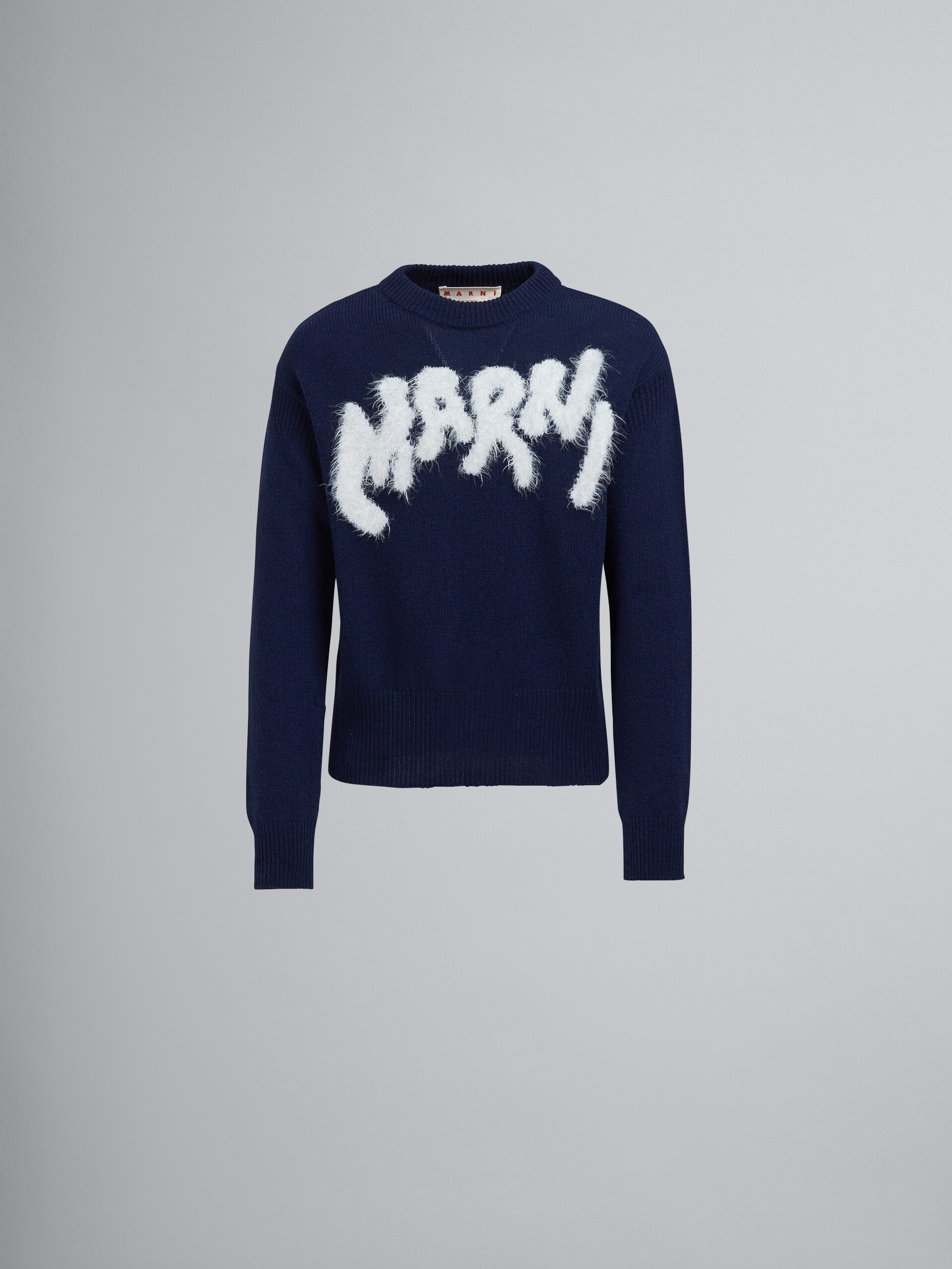 SHETLAND WOOL LOGO CREWNECK SWEATER - 1