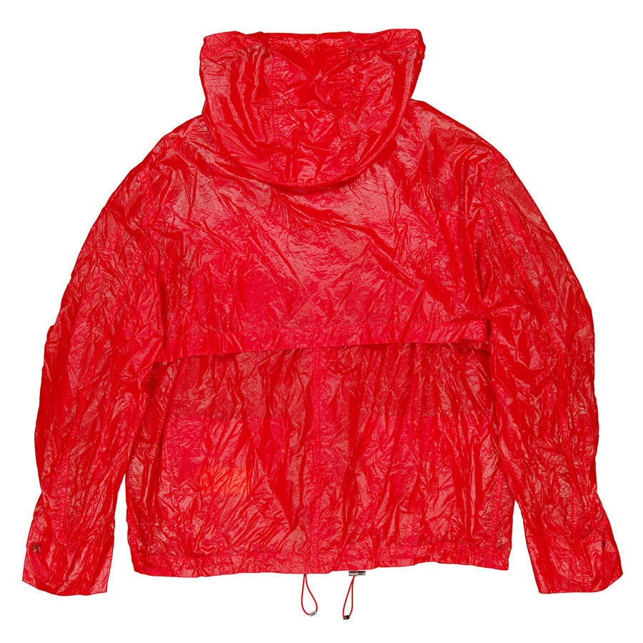 Ferragamo Red Taffeta Drawstring Hooded Jacket - 7