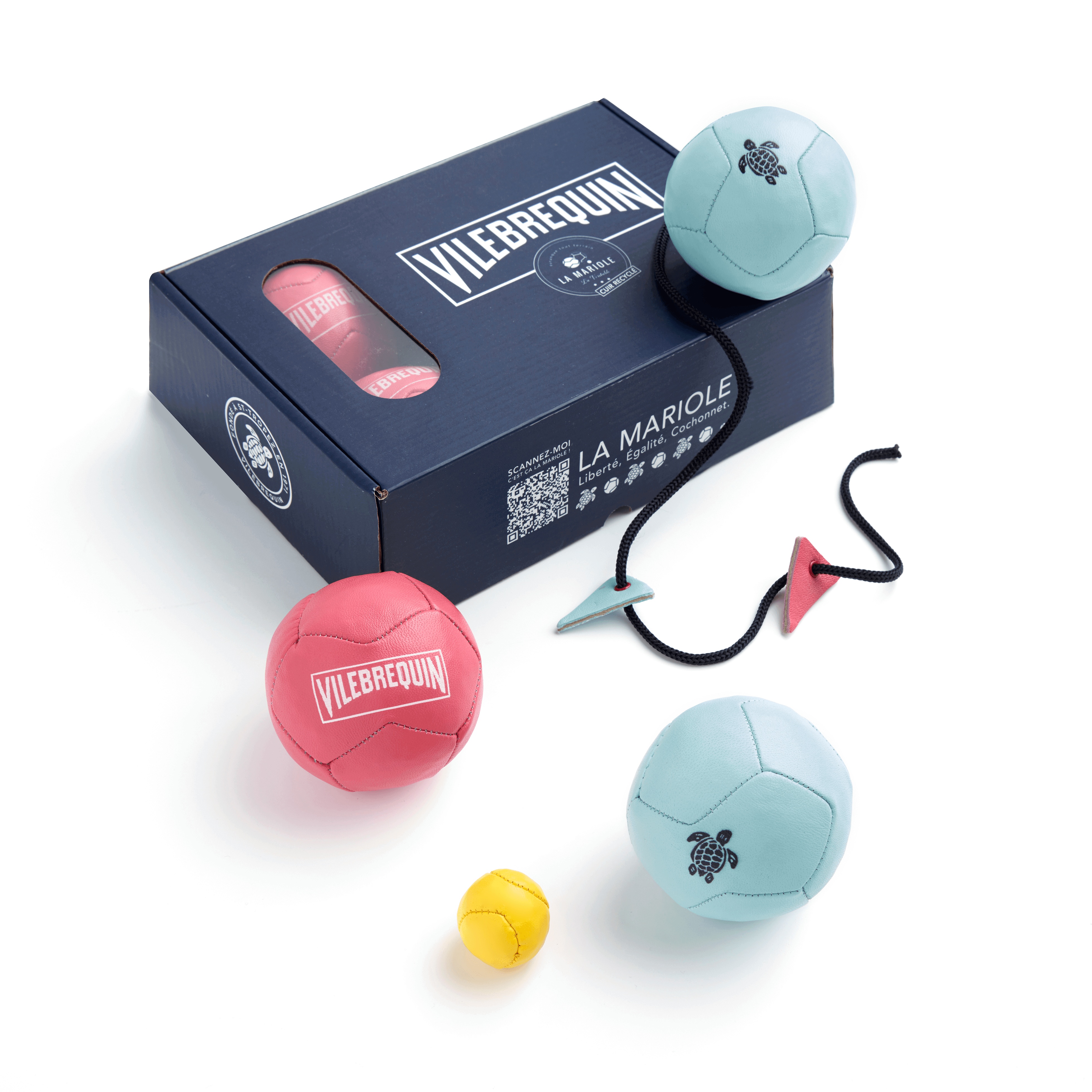 Pink Recycled Leather Premium Petanque Boules - Vilebrequin x La Mariole - 3