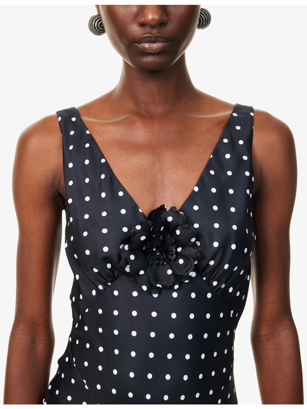 Polka-Dot Ruffled Silk Mini Dress - 5